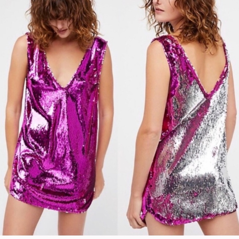 Mermaid Sequin Shift mini Dress | Free People